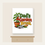Dad's Garden Break Canvas Print in white