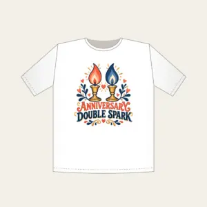 ANNIVERSARY DOUBLE SPARK T-Shirt in white