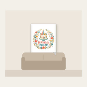 BIRTHDAY BLOOMS Fleece Blanket in white