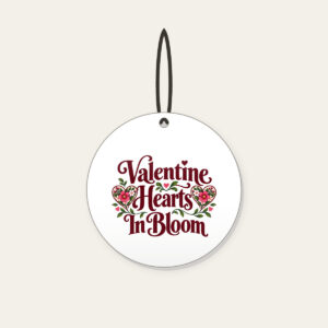 Valentine Hearts In Bloom Ceramic Ornament in white