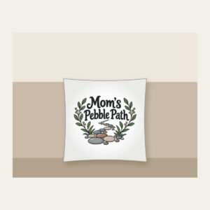 Mom's Pebble Path Pillow in white