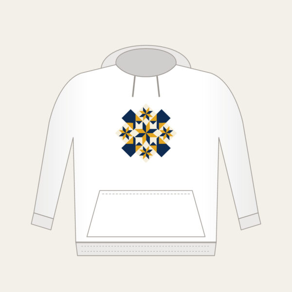 Product image Mustard and Navy Patchwork of Stars Hoodie