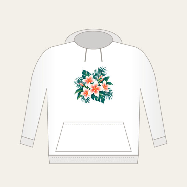 Product image Plumeria and Palm Leaves on Deep Teal Hoodie