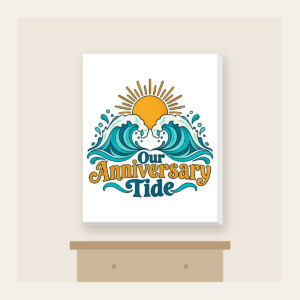 Our Anniversary Tide Canvas Print in white