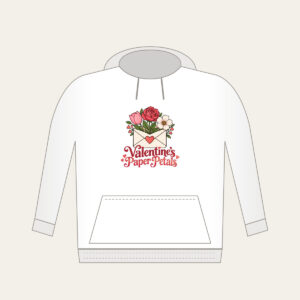 Valentine's Paper Petals Hoodie in white