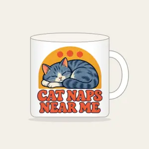 CAT NAPS NEAR ME Mug in white