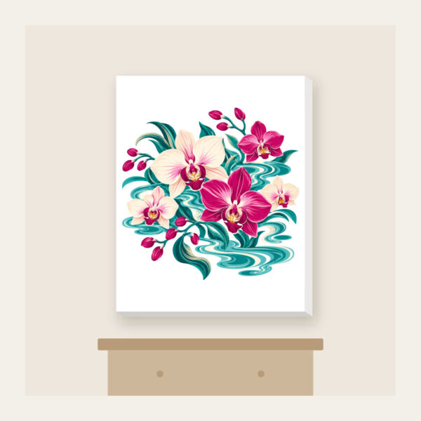Product image Orchids and Lagoon Ripples Canvas Print