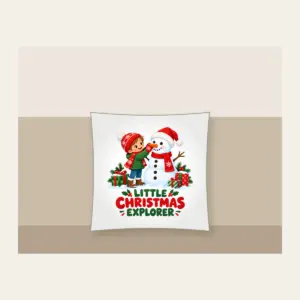 Little Christmas Explorer Pillow in white