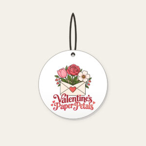 Valentine's Paper Petals Ceramic Ornament in white