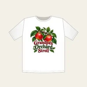 Grandpa's Orchard Stroll T-Shirt in white