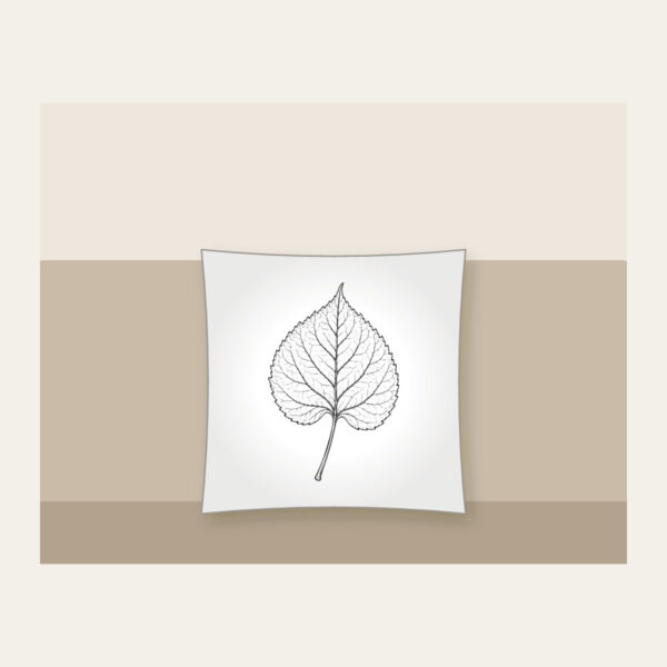 Product image Single Leaf Study in Black Line Art Pillow