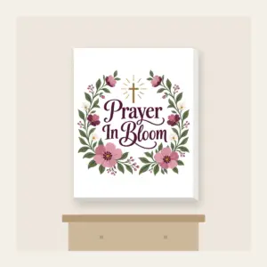Prayer In Bloom Canvas Print in white