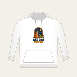 CAT DAD WINDOW Hoodie in white