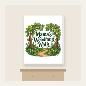 Mama's Woodland Walk Canvas Print in white