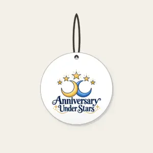 Anniversary Under Stars Ceramic Ornament in white
