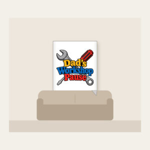 Dad's Workshop Pause Fleece Blanket in white