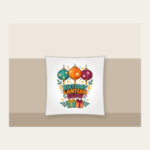 BIRTHDAY LANTERN GLOW Pillow in white