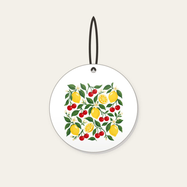 Product image Cherry and Lemon Orchard Pattern Ceramic Ornament