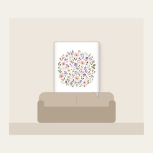 Pressed Posies in Blush and Lavender Fleece Blanket in white: All-over pressed posies in blush, lavender and sage.