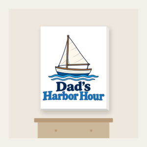 Dad's Harbor Hour Canvas Print in white
