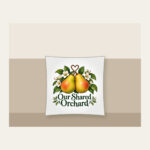 Our Shared Orchard Pillow in white
