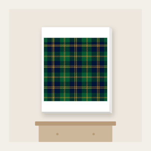 Product image Green and Navy Plaid with Gold Lines Canvas Print