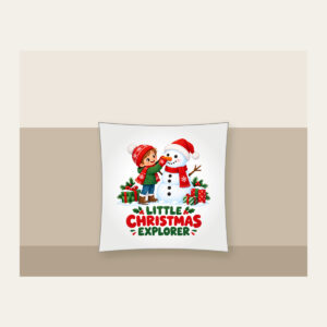 Little Christmas Explorer Pillow in white
