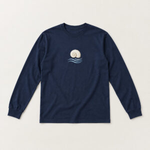 Ocean Current Long Sleeve Tee with an original coastal daydream illustration