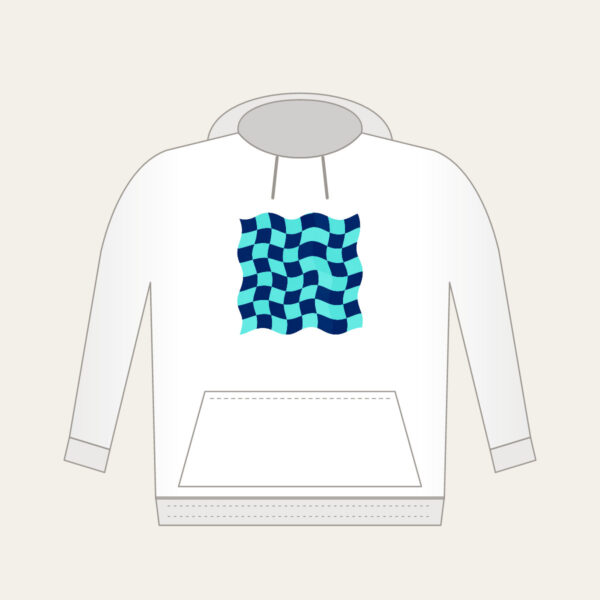 Product image Ripple Checkerboard in Navy and Aqua Hoodie
