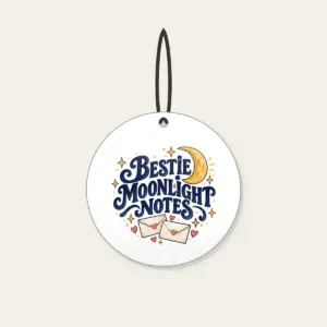 BESTIE MOONLIGHT NOTES Ceramic Ornament in white