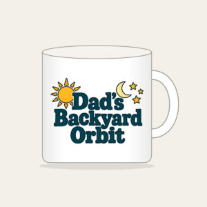 Dad's Backyard Orbit Mug in white