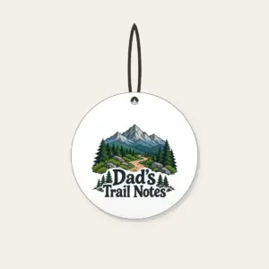 Dad's Trail Notes Ceramic Ornament in white