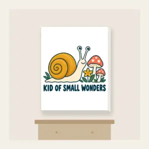 KID OF SMALL WONDERS Canvas Print in white