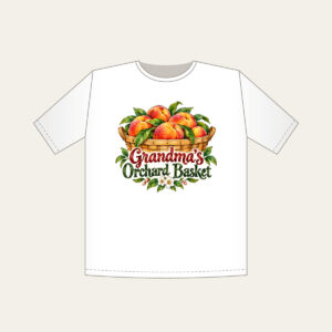 Grandma's Orchard Basket T-Shirt in white
