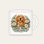 DOG MOM MEADOW Mug in white