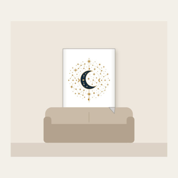 Product image Gilded Constellations and Crescent Moons Fleece Blanket