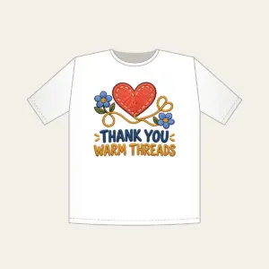 THANK YOU WARM THREADS T-Shirt in white