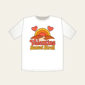 Valentine Sunset Stroll T-Shirt in white