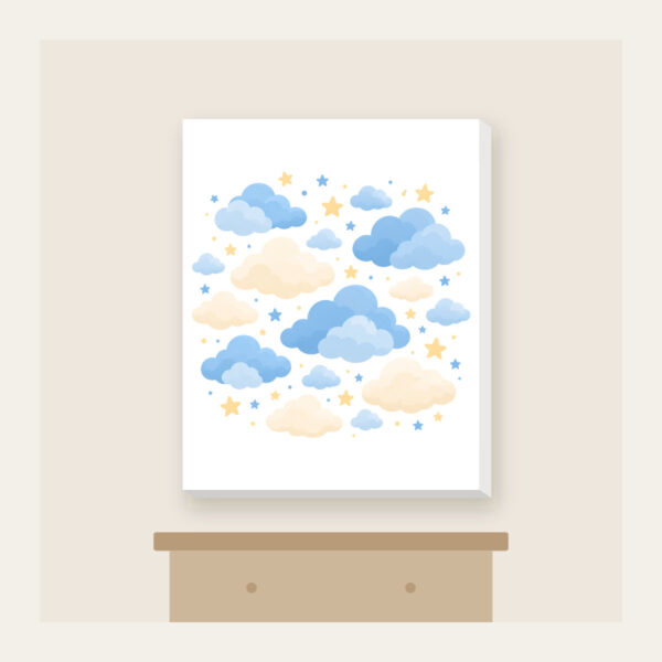 Product image Cloudy Night Sky with Tiny Stars Canvas Print