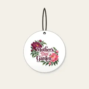 Mother's Day Garden Ceramic Ornament in white