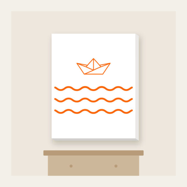 Product image Paper Boat on Ripples Canvas Print