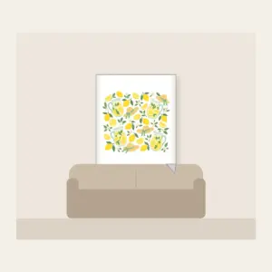 Lemonade Stand Pitchers and Lemons Fleece Blanket in white: Lemonade pitchers, lemons and tiny straw sunbonnets repeat in yellow, white and mint.
