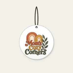 Mom's Cozy Corners Ceramic Ornament in white