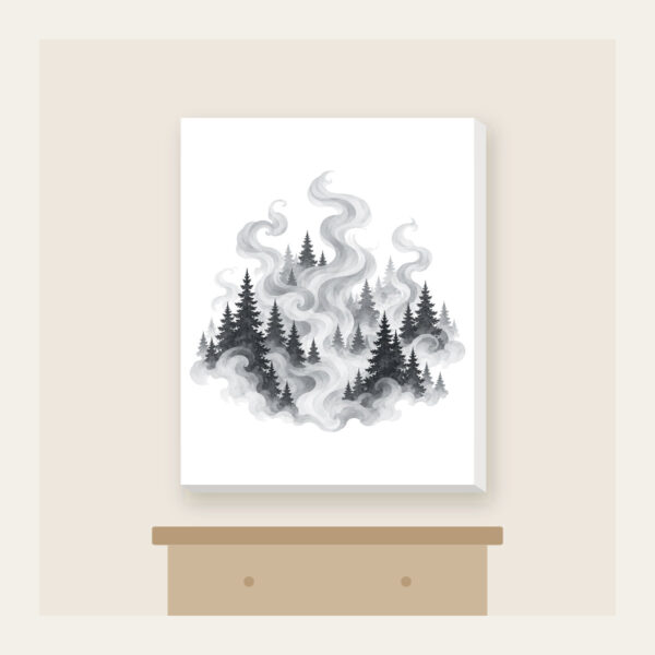 Product image Campfire Smoke Curls Through Pines Canvas Print