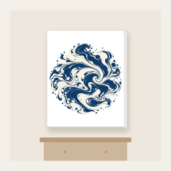 Product image Indigo Marbling Like a Receding Tide Canvas Print