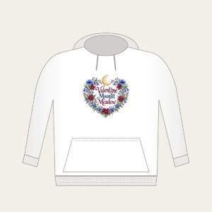 Valentine Moonlit Meadow Hoodie in white