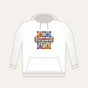 Grandma's Quilt Garden Hoodie in white