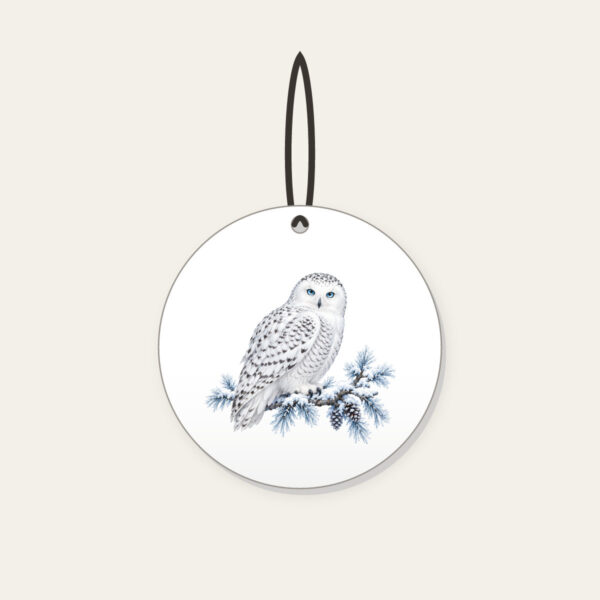 Product image Snowy Owl on a Frosted Branch Ceramic Ornament