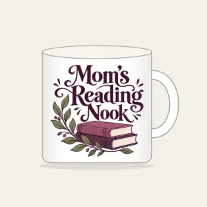 Mom's Reading Nook Mug in white