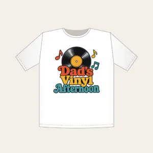 Dad's Vinyl Afternoon T-Shirt in white